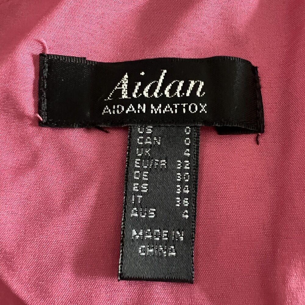 Aidan Mattox Dress Size 0 Eyelet Lace Midi With Tie Front Pink - Picture 6 of 14